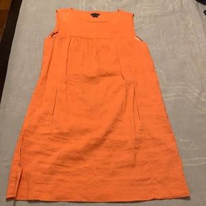 Theory orange linen dress with pockets size 10.